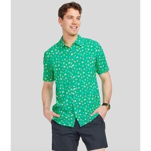Tipsy Elves Lucky Charm Fitted Button Down Men’s Short Sleeve Shirt Large
